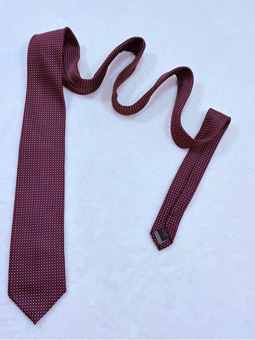 Alexander‎ Julian Maroon Microdot Silk Tie